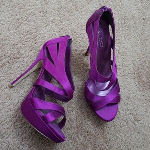 ALDO Purple satin heels